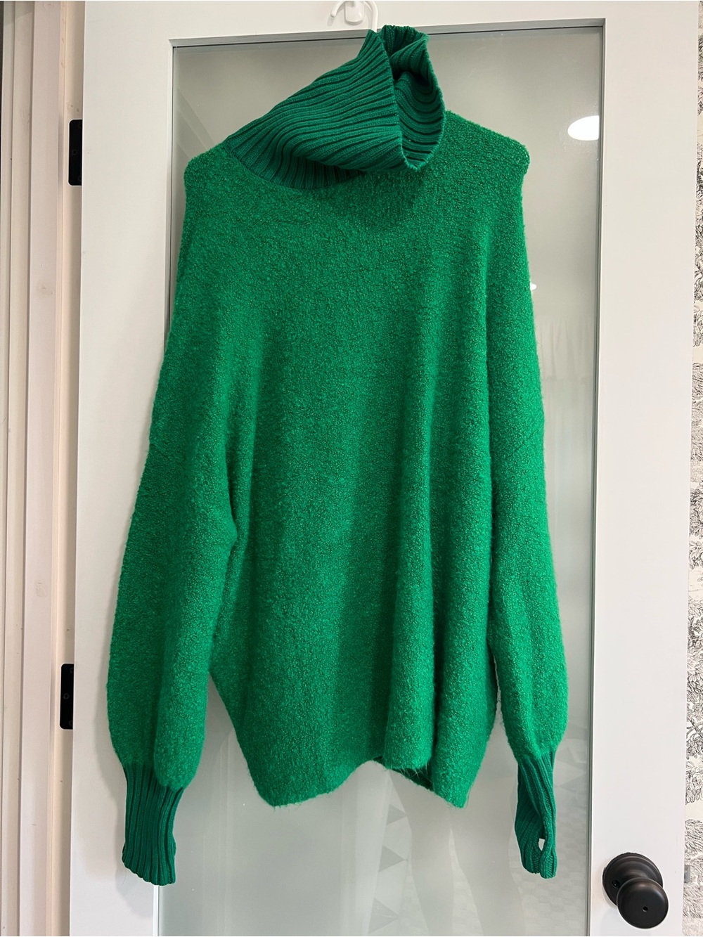 Green Oversized Aerie turtle neck sweater